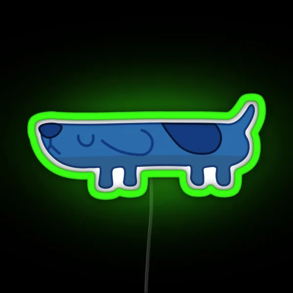 Blue Long Dog RGB Neon Sign