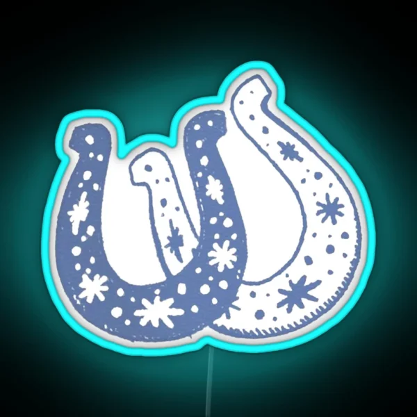 Blue Lucky Horseshoes Led RGB Neon Sign