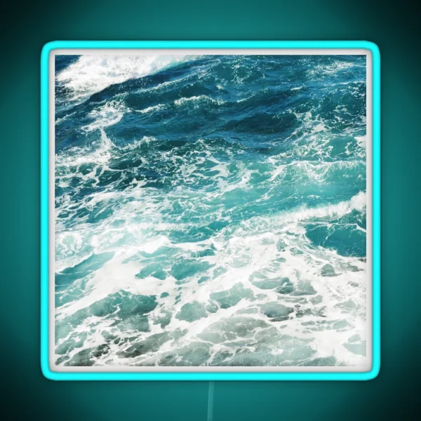 Blue Ocean Waves RGB Neon Sign