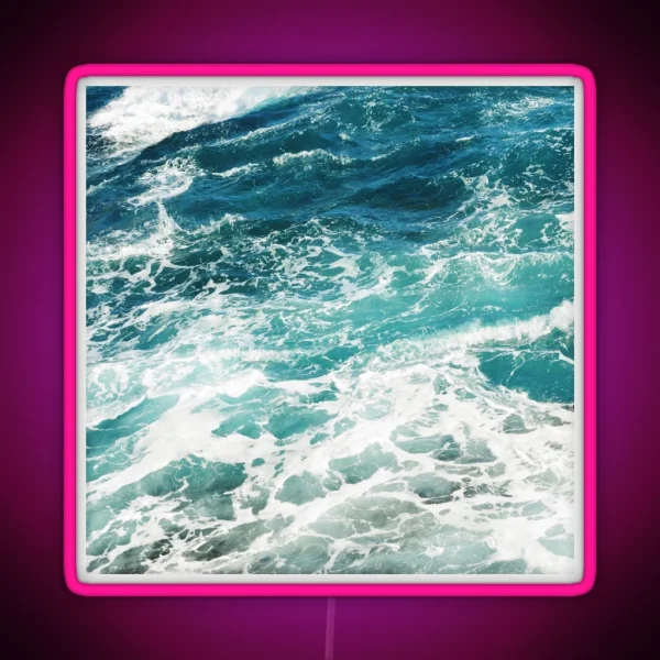Blue Ocean Waves RGB Neon Sign