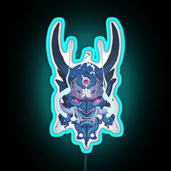 Blue Oni RGB Neon Sign