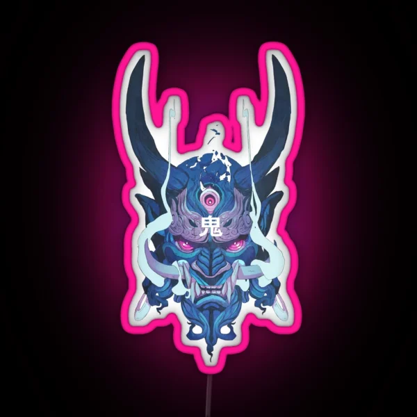 Blue Oni RGB Neon Sign