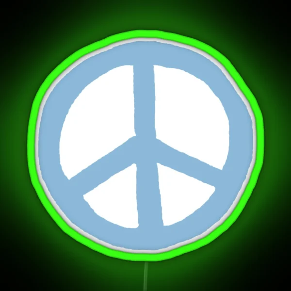 Blue Peace Sign RGB Neon Sign