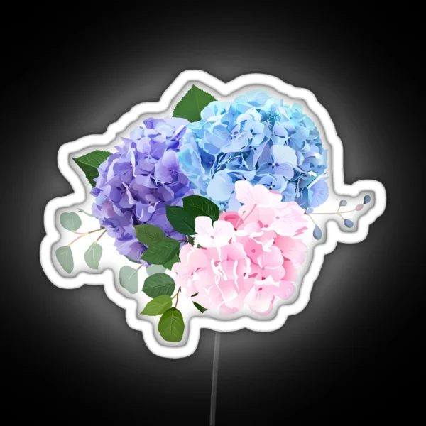 Blue Pink And Purple Hydrangea Orchid Rose White Chrysanthemum RGB Neon Sign