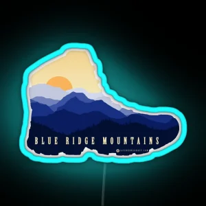 Blue Ridge Hiking Boot RGB Neon Sign