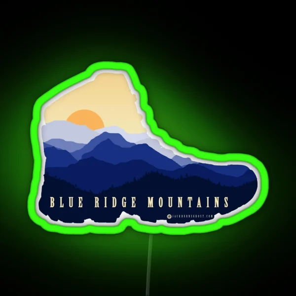 Blue Ridge Hiking Boot RGB Neon Sign