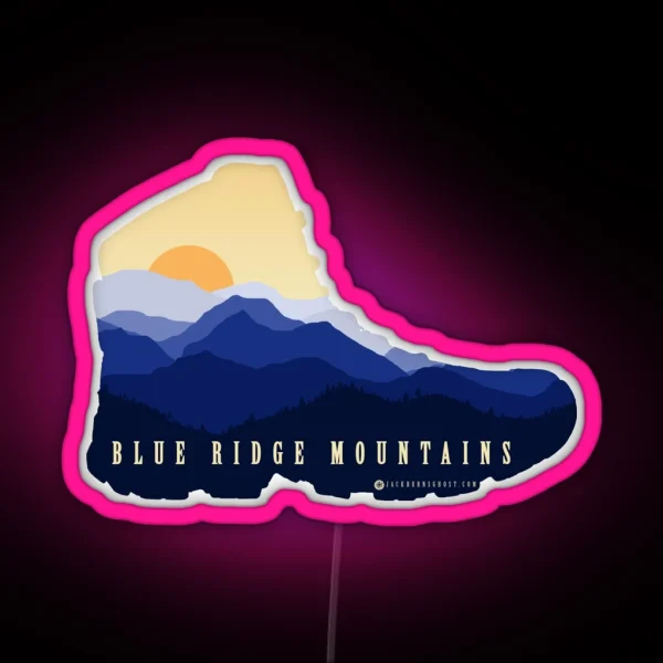Blue Ridge Hiking Boot RGB Neon Sign
