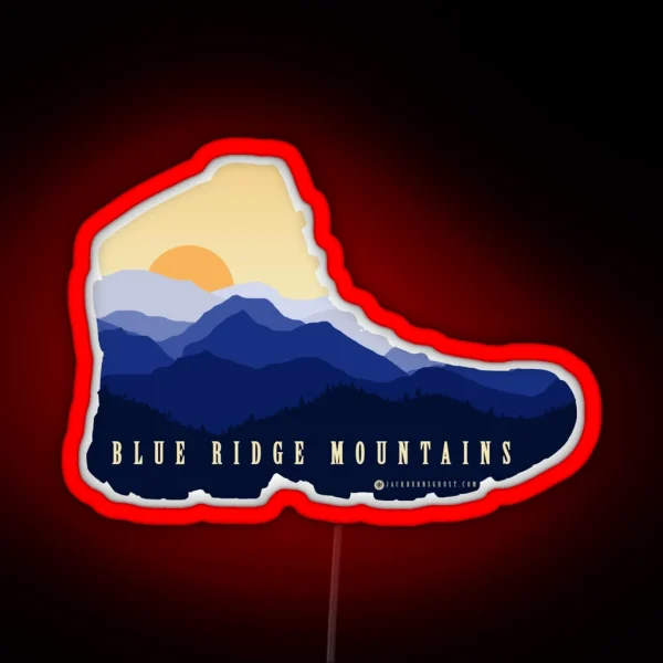 Blue Ridge Hiking Boot RGB Neon Sign