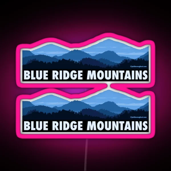 Blue Ridge Mountains RGB Neon Sign