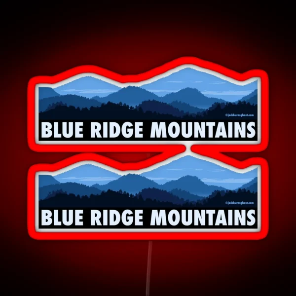 Blue Ridge Mountains RGB Neon Sign