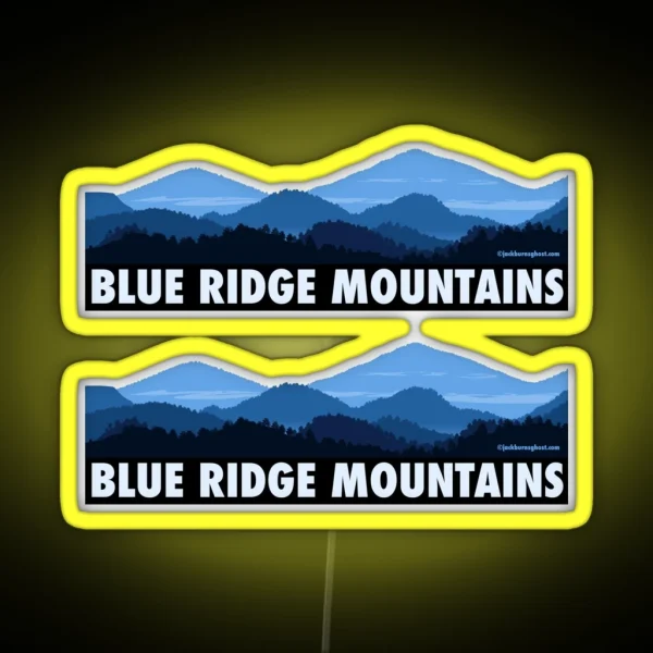 Blue Ridge Mountains RGB Neon Sign