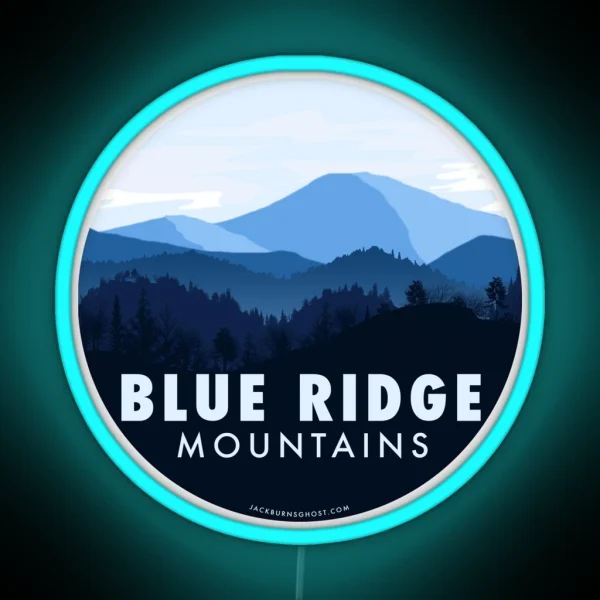 Blue Ridge Mountains RGB Neon Sign