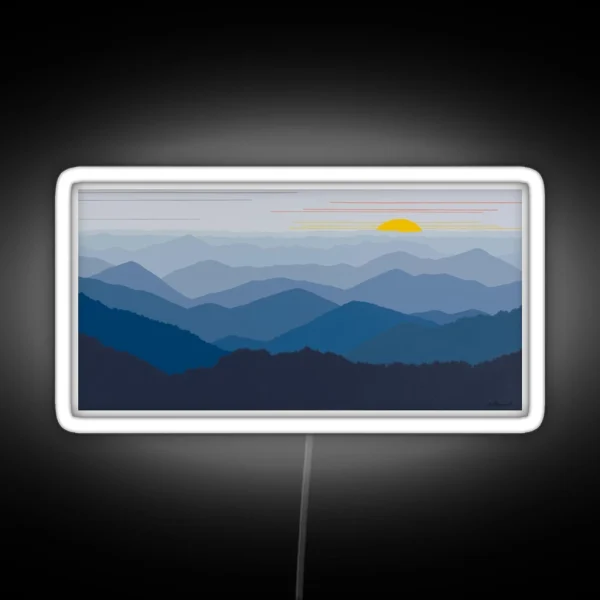 Blue Ridge Sunrise Pano 179 RGB Neon Sign