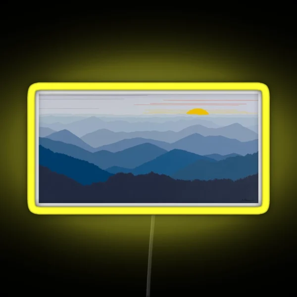Blue Ridge Sunrise Pano 179 RGB Neon Sign