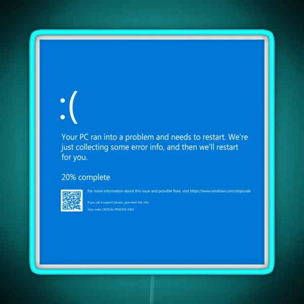 Blue Screen Of Death NEW RGB Neon Sign