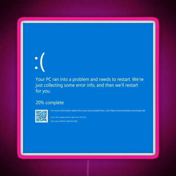 Blue Screen Of Death NEW RGB Neon Sign