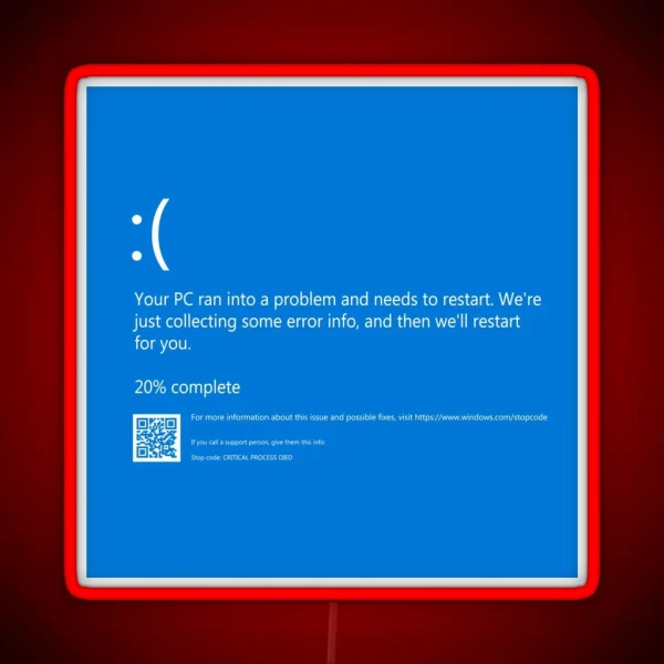 Blue Screen Of Death NEW RGB Neon Sign