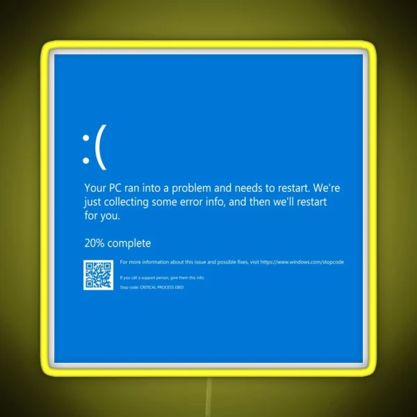 Blue Screen Of Death NEW RGB Neon Sign