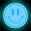 Vibrant Blue Smile Emoji Face LED Neon Sign Illuminated Decoration Room Accent