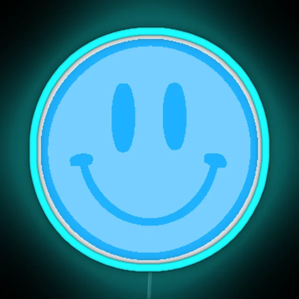 Blue Smiley Face RGB Neon Sign