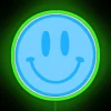 Vintage blue smiling face LED neon sign for home decoration.