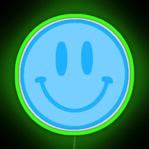 Blue Smiley Face RGB Neon Sign