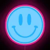 RGB Digital Blue Smiley Face Neon Sign with Customizable Canvas Background