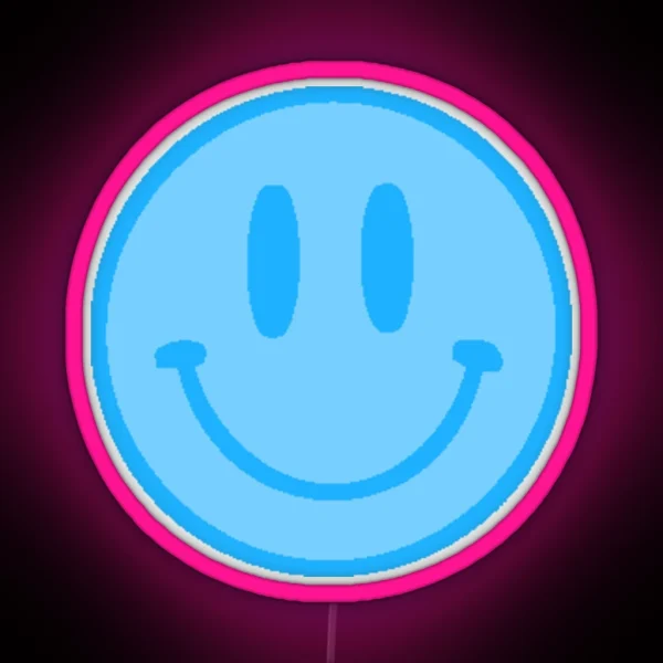 Blue Smiley Face RGB Neon Sign