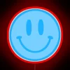 Retro Chic Blue Smiley Face Neon Sign in Vibrant RGB Colors
