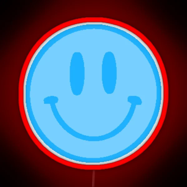 Blue Smiley Face RGB Neon Sign