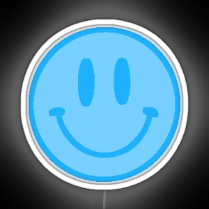 Blue Smiley Face RGB Neon Sign