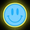 Blue Smiley Face Animated RGB LED Neon Sign Display Illumination