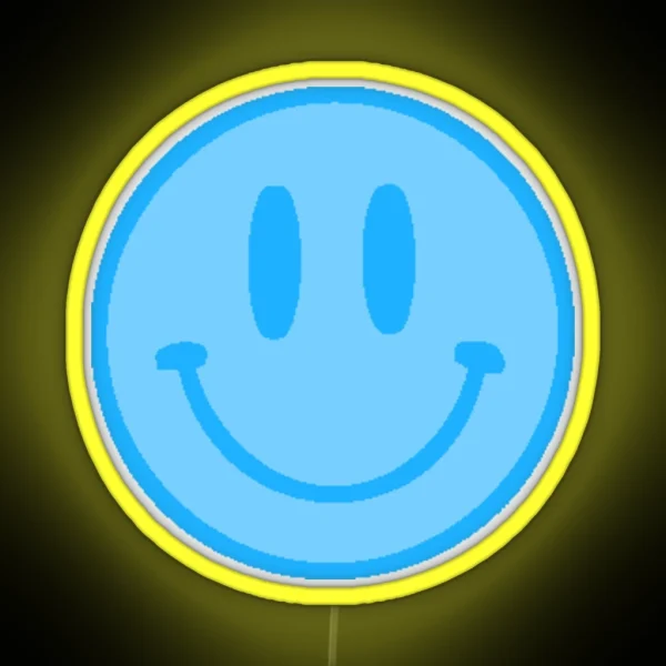 Blue Smiley Face RGB Neon Sign