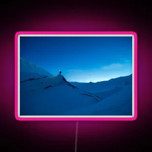 Blue Snowy Mountain RGB Neon Sign