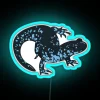 Neon Blue Spotted Salamander Sign Ambystoma laterale species decorative art piece.