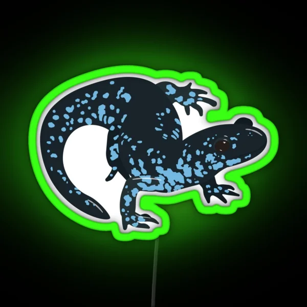 Blue Spotted Salamander Ambystoma Laterale RGB Neon Sign