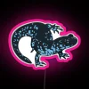 Vibrant blue spotted salamander ambystoma laterale rgb neon led art display