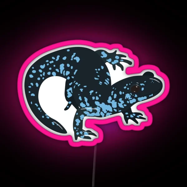 Blue Spotted Salamander Ambystoma Laterale RGB Neon Sign
