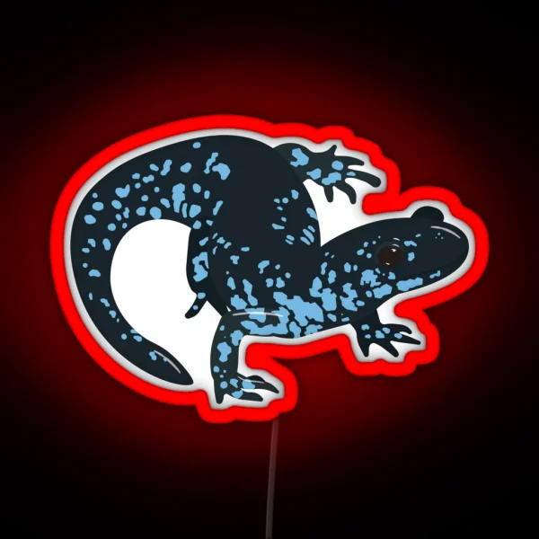 Blue Spotted Salamander Ambystoma Laterale RGB Neon Sign