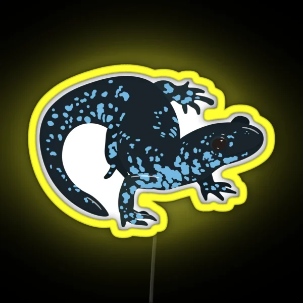Blue Spotted Salamander Ambystoma Laterale RGB Neon Sign