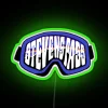 Vibrant Blue Stevens Pass Snow Goggles Inspired RGB Neon Sign Artwork