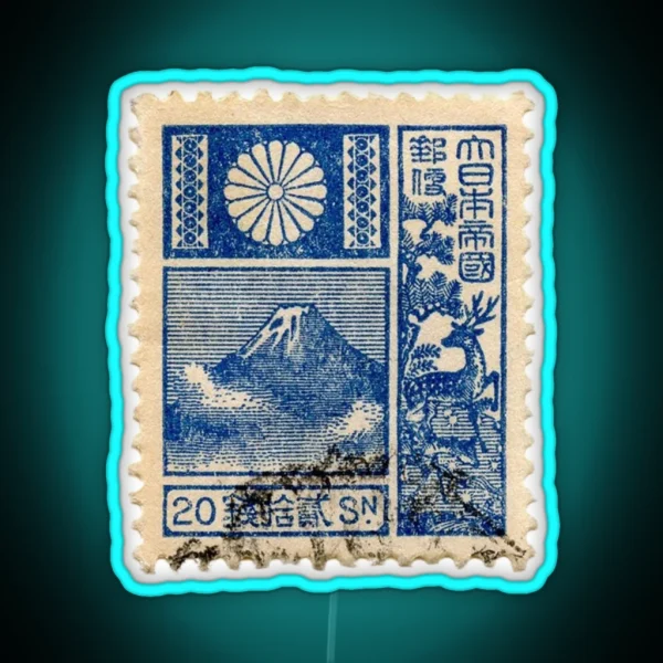 Blue Vintage Stamp RGB Neon Sign