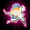 Vibrant Blue Bird and Berry Branch Color Changing LED Sign