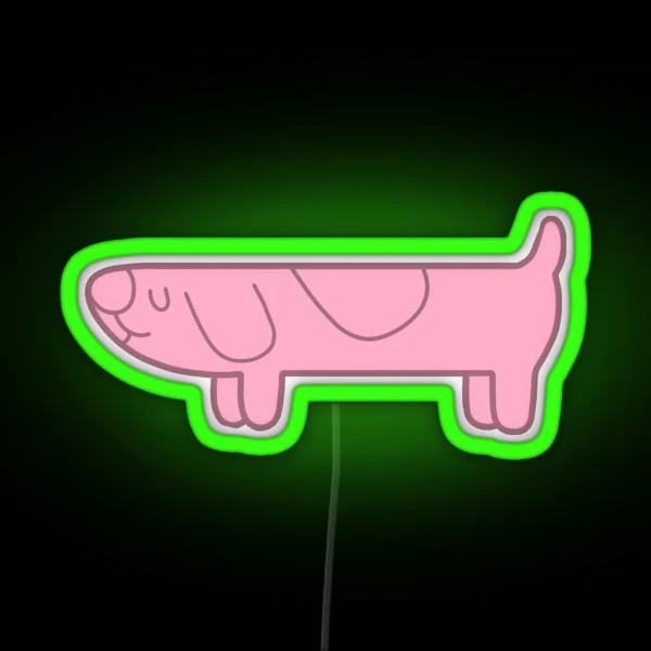 Bluey Inspired Long Dog Pink RGB Neon Sign