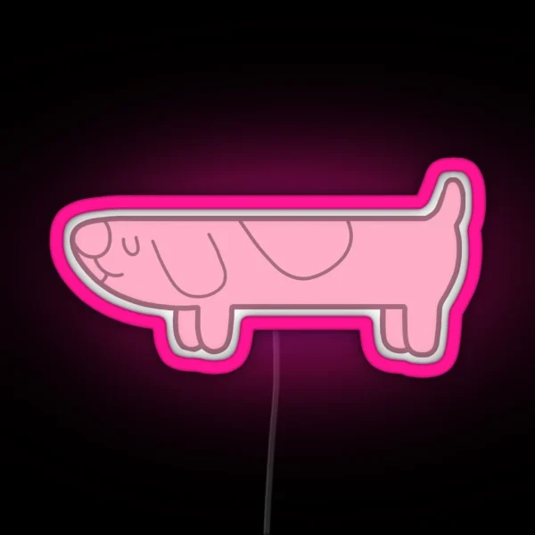 Bluey Inspired Long Dog Pink RGB Neon Sign