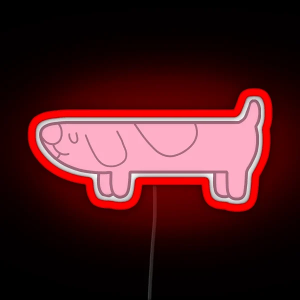 Bluey Inspired Long Dog Pink RGB Neon Sign