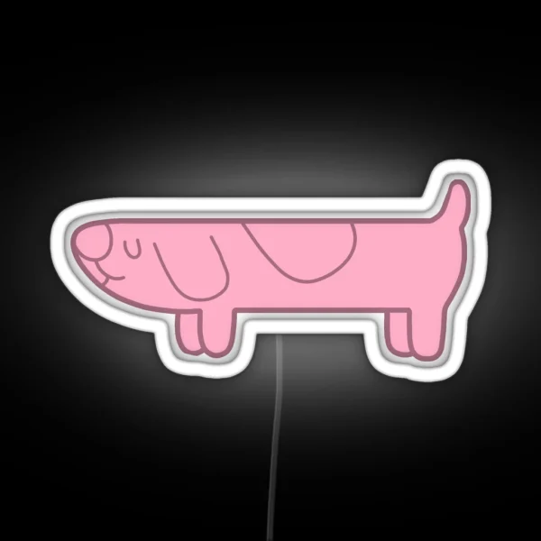 Bluey Inspired Long Dog Pink RGB Neon Sign
