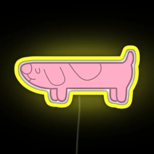 Bluey Inspired Long Dog Pink RGB Neon Sign