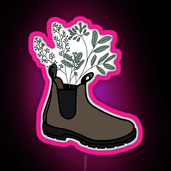 Blundstone With Wildflowers RGB Neon Sign