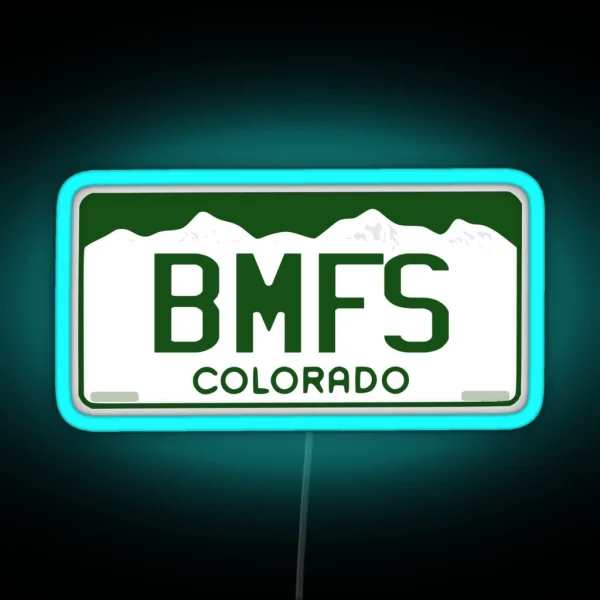 BMFS Colorado License Plate RGB Neon Sign